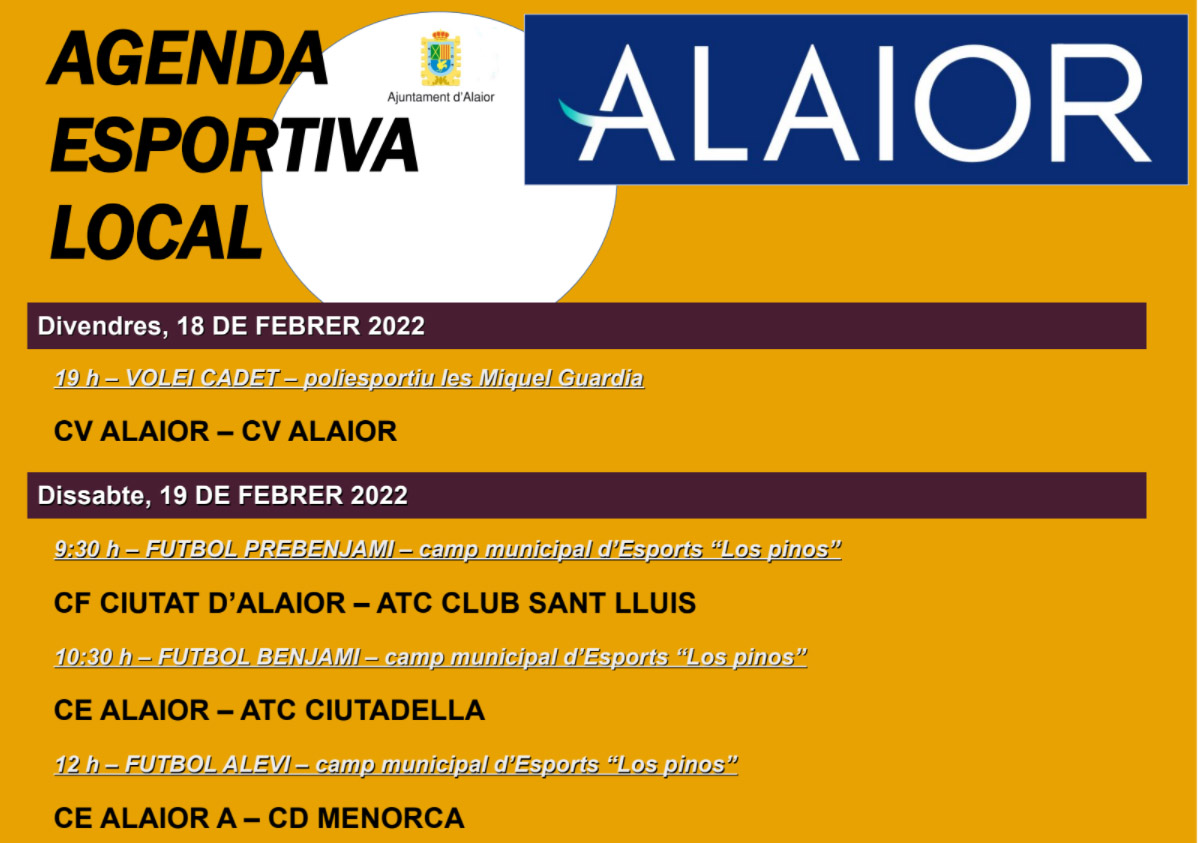 AGENDA ESPORTIVA Lô