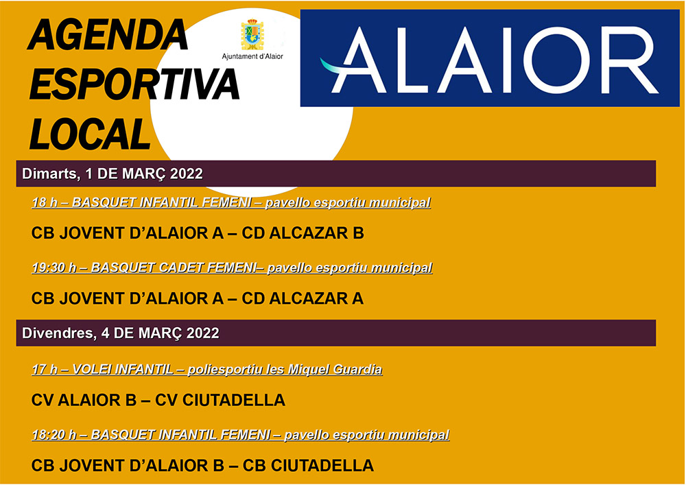 AGENDA ESPORTIVA Lô