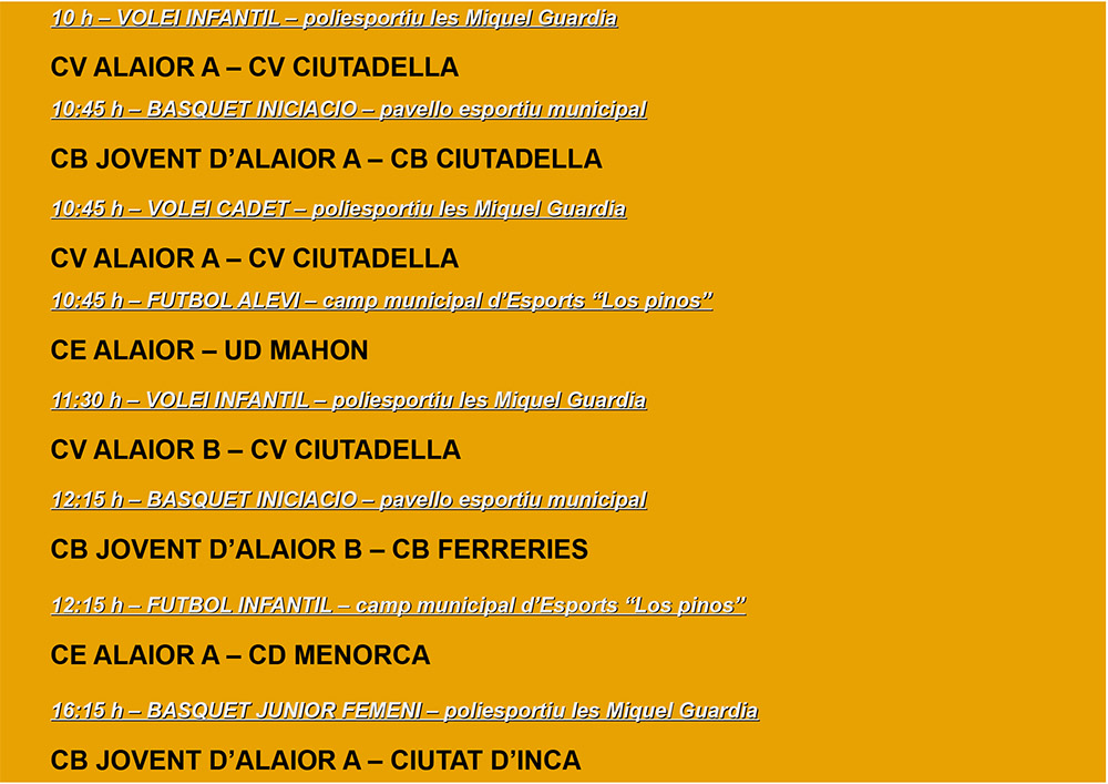 AGENDA ESPORTIVA Lô 2021