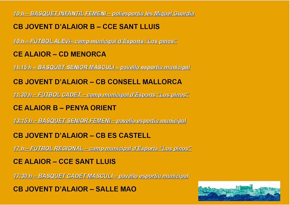 AGENDA ESPORTIVA Lô