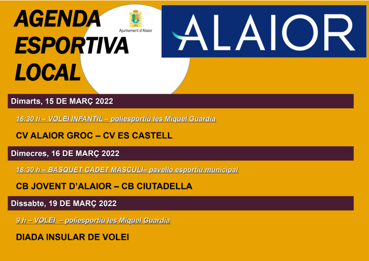 AGENDA ESPORTIVA Lô 2021
