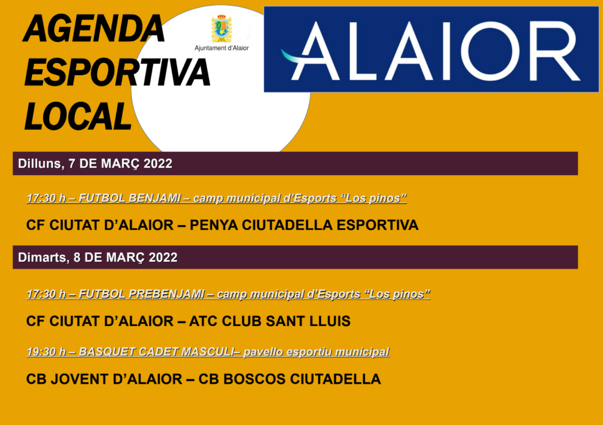 AGENDA ESPORTIVA Lô