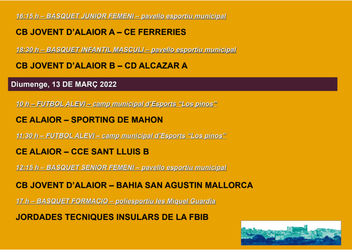 AGENDA ESPORTIVA Lô