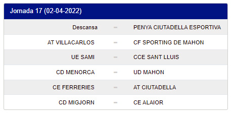 Próxima jornada Liga Regional