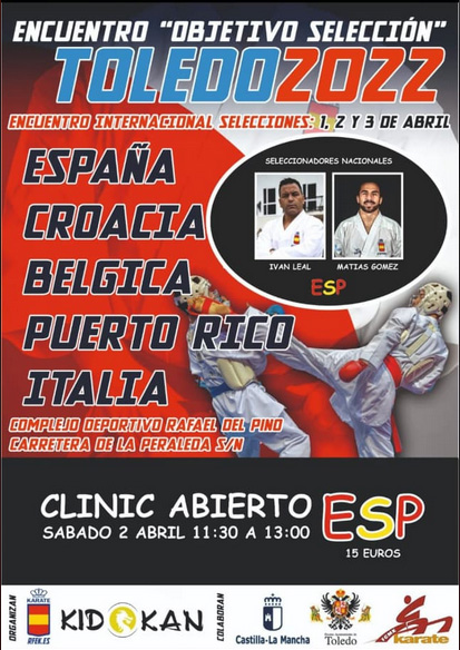 Cartel entreno seleccion española Karate-1