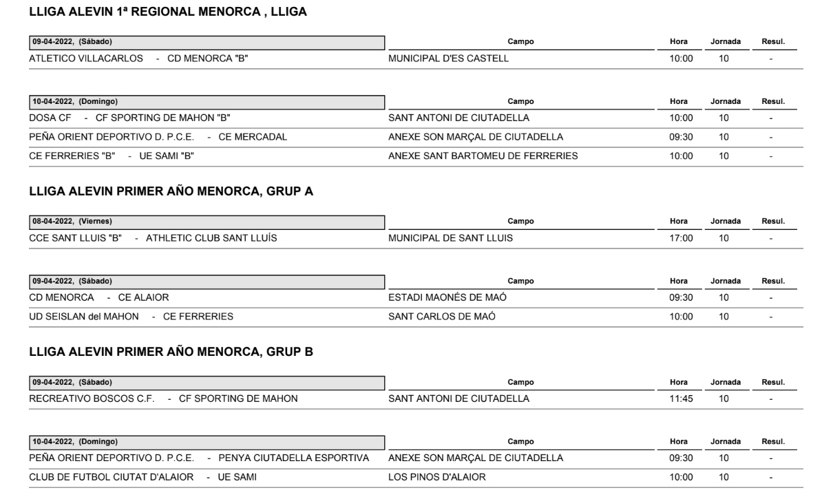Horarios Futbol Menorca -1
