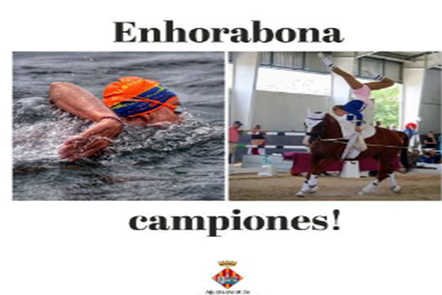 Felicitacion Aj Ciutacdella a Tita Llorens y Mari Pau Caules