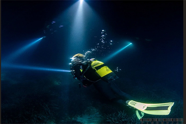 Immersió nocturna-secció d'escafandrisme del Club Nàutic Ciutadella