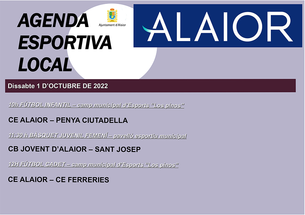 Agenda Esportiva d'Alo 22