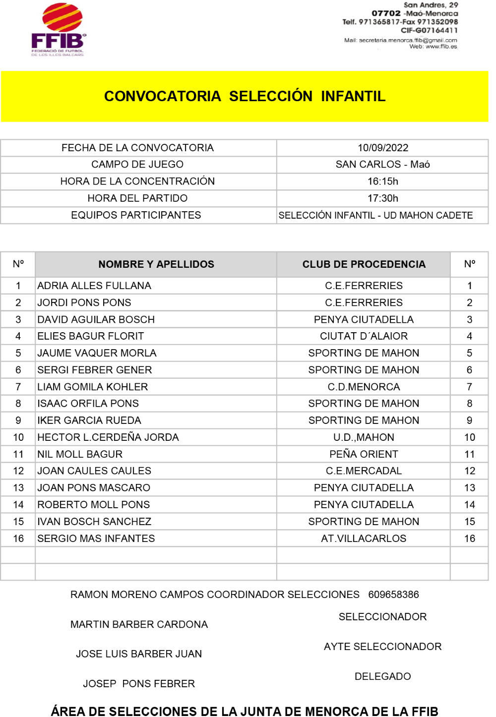 CONVOCATORIA INFANTIL 10 SEPTIEMBRE 2022.xls