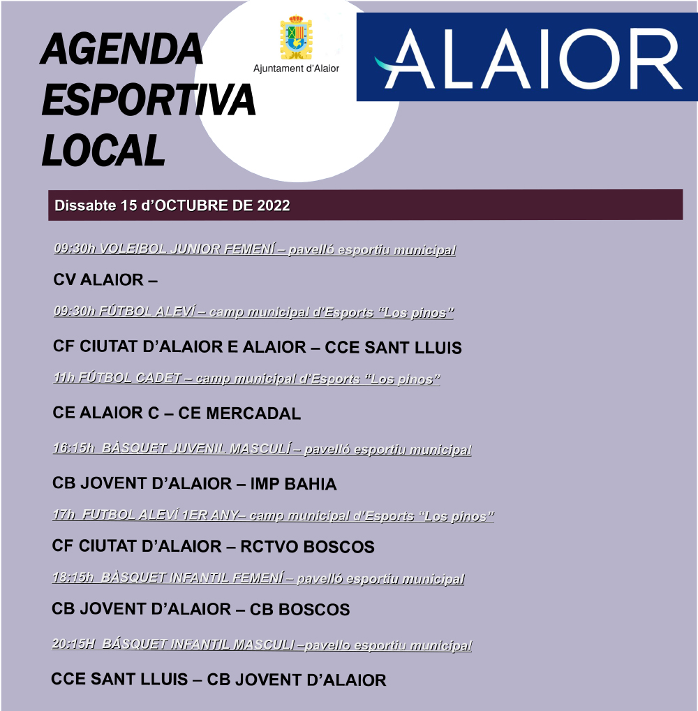AGENDA ESPORTIVA Lô 2022