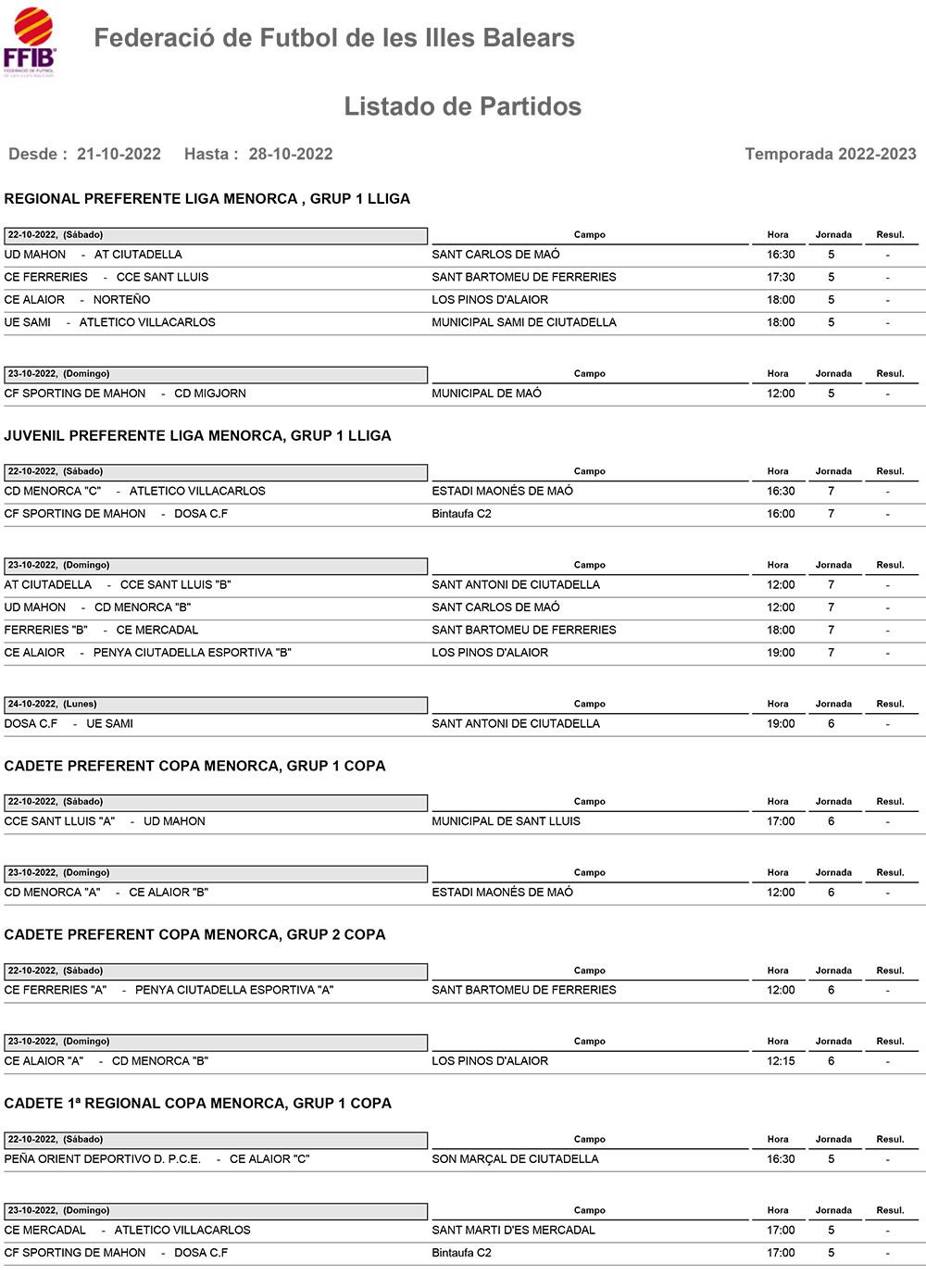 Horarios Futbol-221021