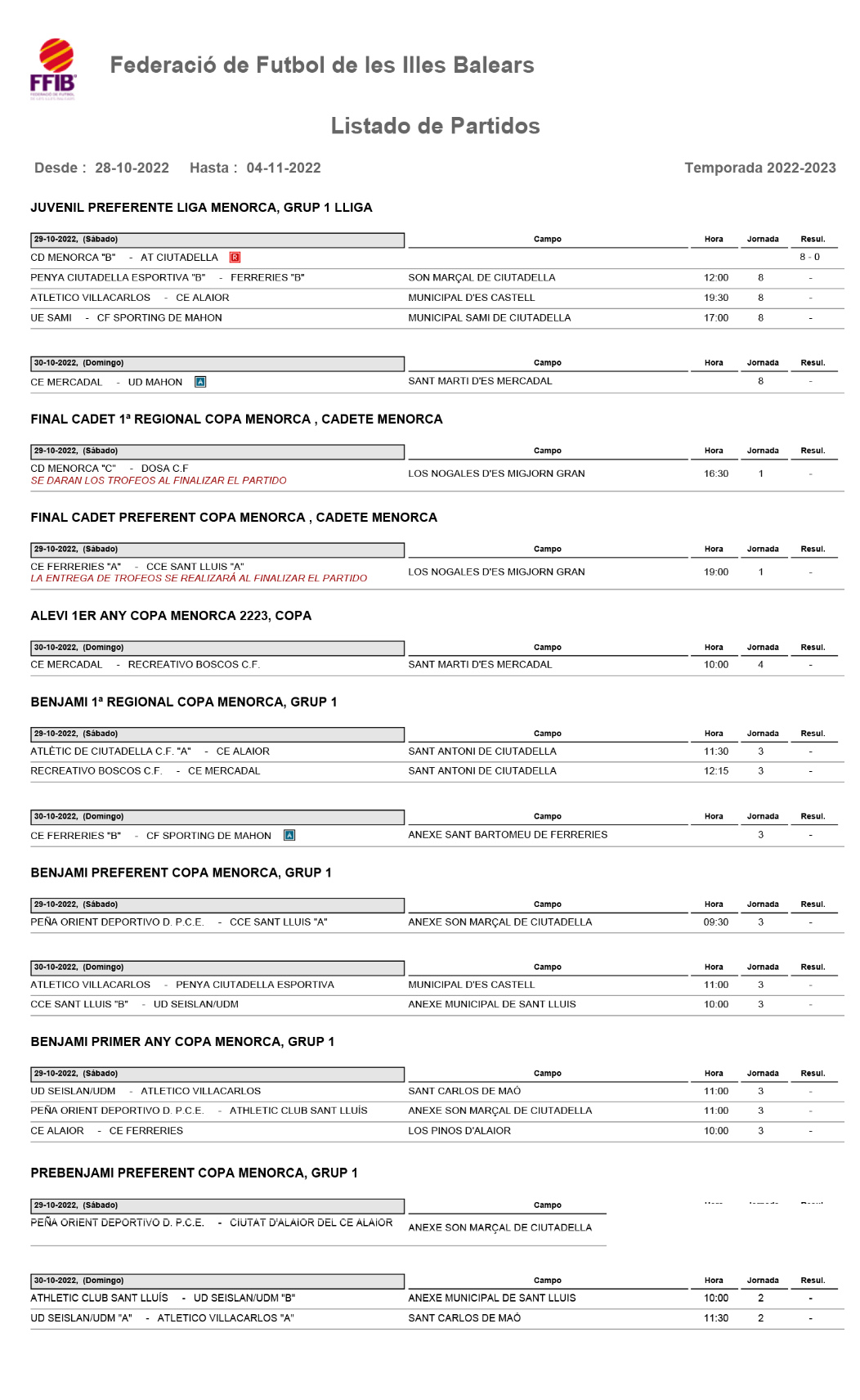 Horarios Futbol Menorca -1