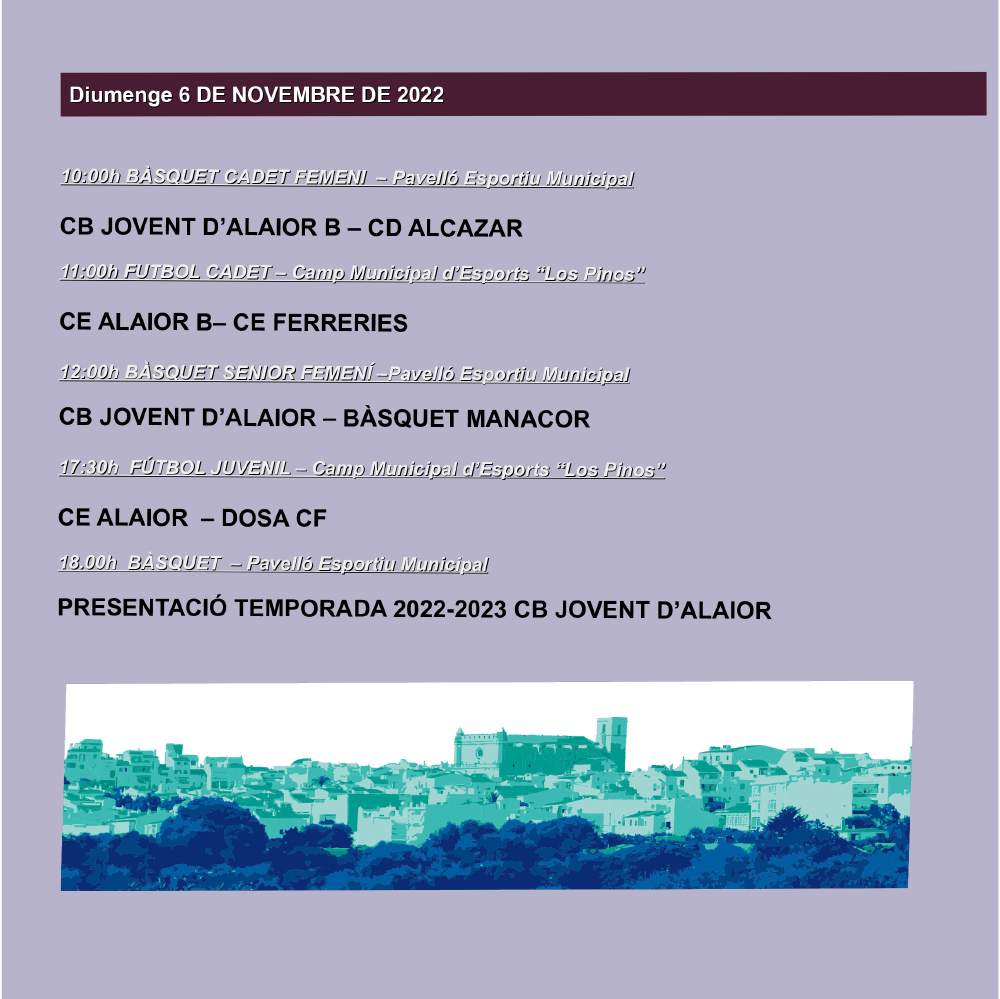 AGENDA ESPORTIVA Lô 202