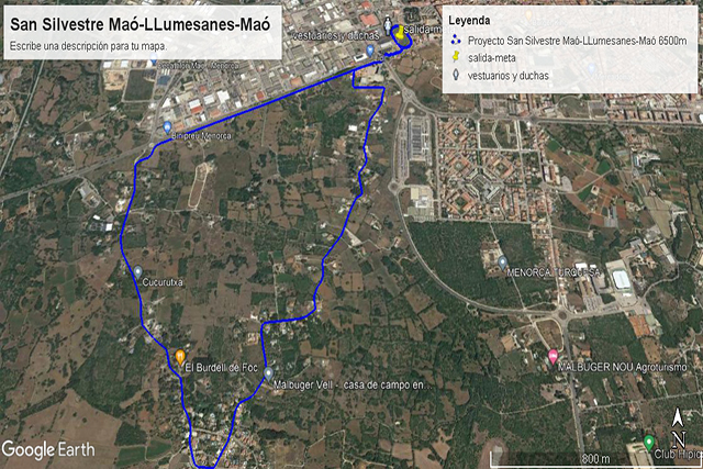Plano San Silvestre Maó- LLumesanes- Maó