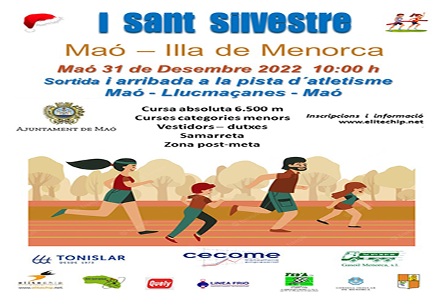 Poster San Silvestre 2022 Maó- Illa de Menorca