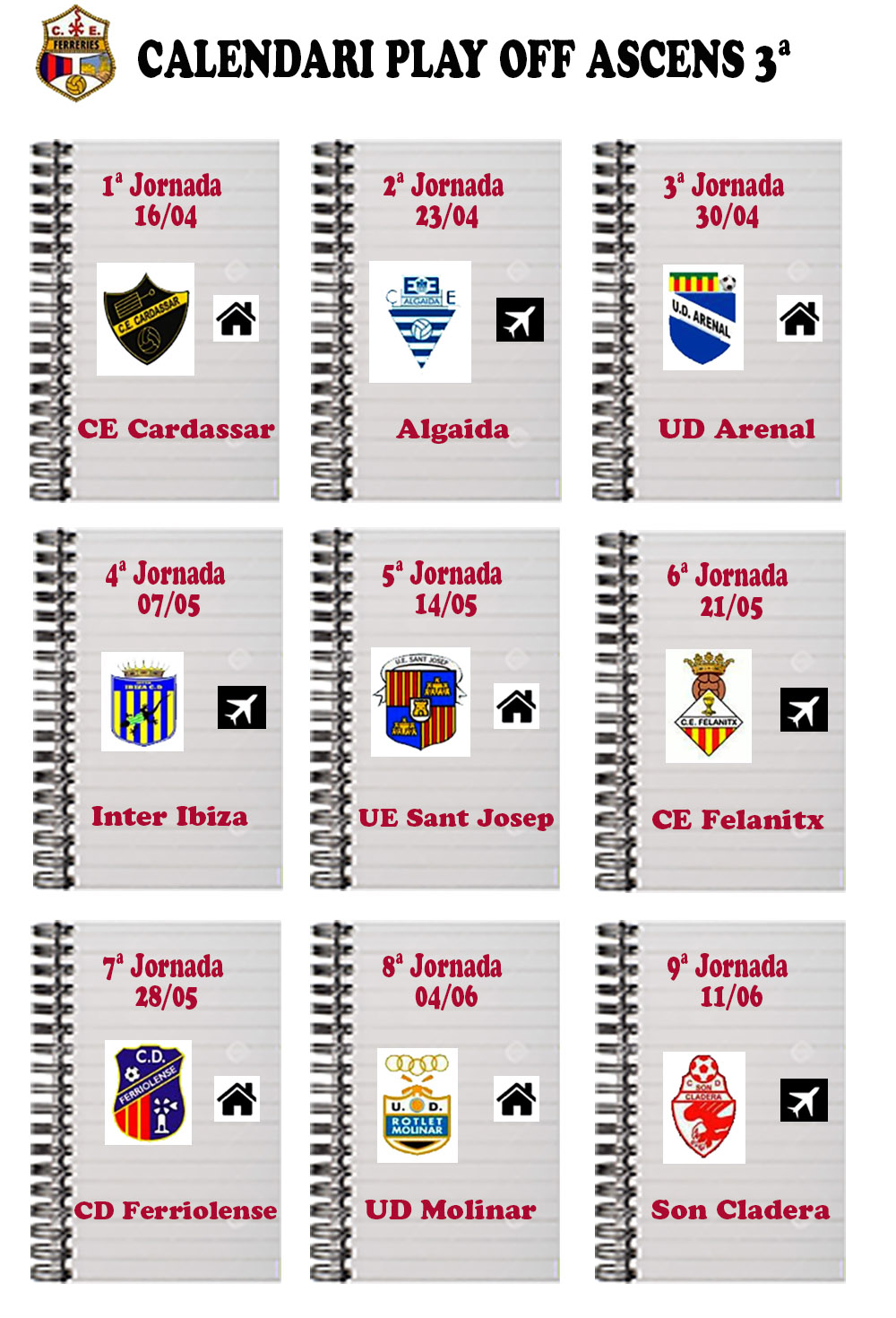 Calendario Ferre Fase Final Ascenso 3ª Balear
