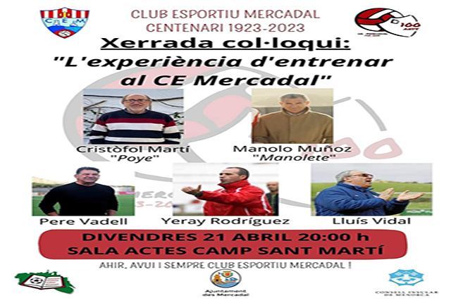 Cartel Xerrada centenari CE Mercadal