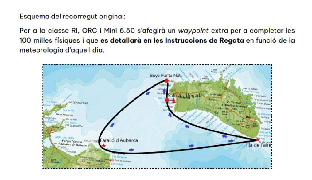Regata 100 MIlles entre Illes - mapa 2024