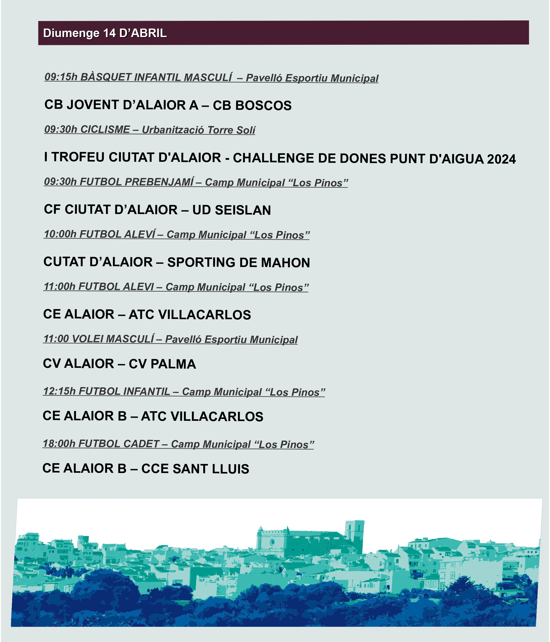 AGENDA ESPORTIVA Lô 2024