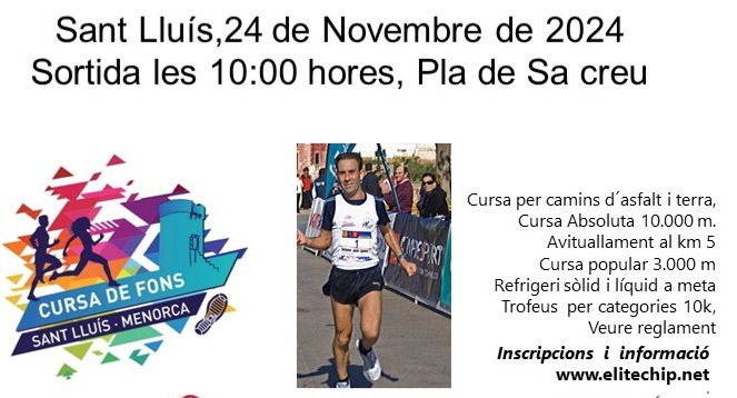 cursa de fons 2024, proposta cartell 24 de Noviembre 2024 i cursa popular. 1º Memorial Antonio J. Galvez