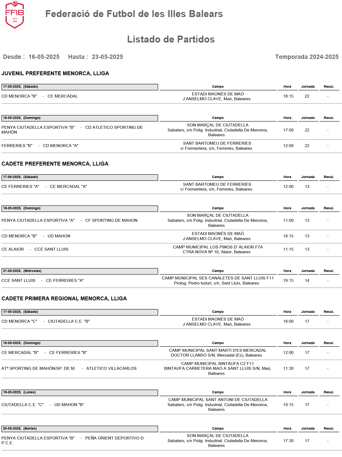 250516 Listado de Partidos